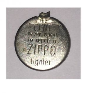 Vintage Cent Never Spent To Repair A Zippo Lighter 1948 Encased Penny