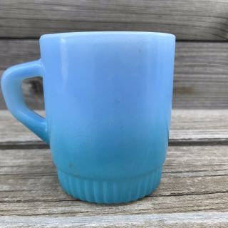 Vintage Anchor Hocking Fire King Ware Blue Ombre Stackable Mug Cup