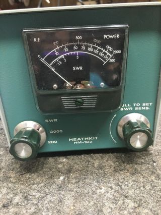 Heathkit Hm - 102 Vintage Swr Power Watt Meter For Ham Radio Crinkle Paint Finish