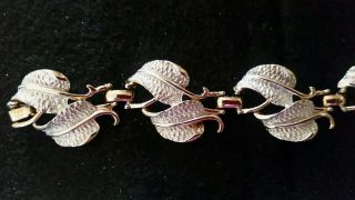 Vintage Emmons Bracelet Signed Ejc Silver/gold Tone Leaf Bracelet