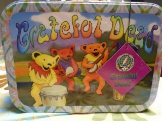 Grateful Dead Dancing Bears Tin Tote Lunch Box Vintage 1998 By Vandor
