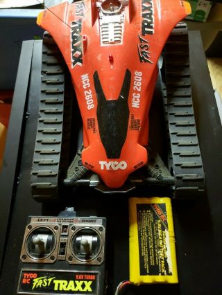 Tyco 9.  6v Turbo Fast Traxx Radio Controlled 27mhz Vintage Rc Car With Remote