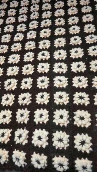 Vtg Granny Square Afghan 3d Flowers Crochet Handmade Blanket 51 " X 51 " Gorgeous