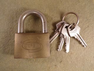 Vintage Corbin Lock Co Padlock With 4 Keys Old Lock Gate Chest Chain Door Lock