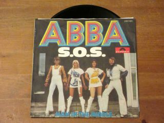 Vintage 1975 Abba S.  O.  S / Man In The Middle 7 " 45 Rpm Picture Sleeve Sweden