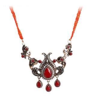 Vintage Turkish Woman Jewelry Necklace Bohemia Natural Stone Pendant Charm Gift