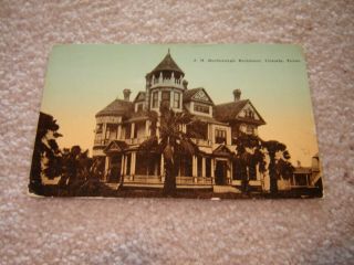 Vintage Postcard Tx Texas Victoria J M Rosborough Residence 1915