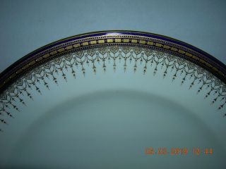 Vtg Royal Doulton Dinner Plates (2) Cobalt&gold Trim Marshall Field 542.  586