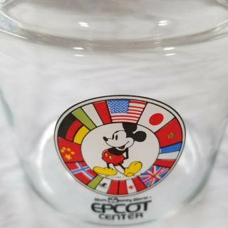 Walt Disney World Epcot Center Mickey Mouse Vtg Candy Glass Canister 2