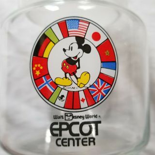 Walt Disney World Epcot Center Mickey Mouse Vtg Candy Glass Canister 3