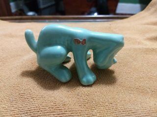 Vintage Camark Pottery Pooping Setter Dog Turquoise Glaze Great Shape