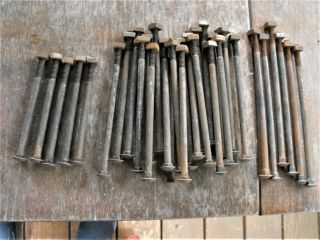 32 Vintage 1/4 Carriage Bolts W/square Nuts Three Different Lengths Bargain