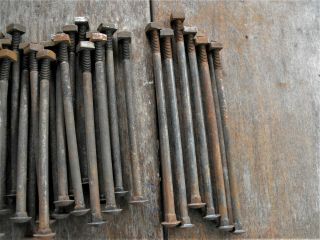 32 VINTAGE 1/4 CARRIAGE BOLTS W/SQUARE NUTS THREE DIFFERENT LENGTHS BARGAIN 4