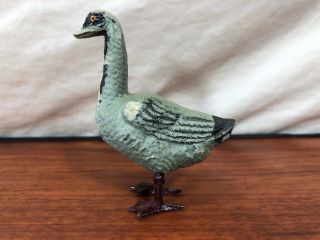 Vintage Metal Feet Toy Gray Canadian Goose Old Farm Animal Figurine Italy Putz