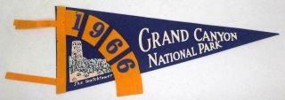 Vintage 1966 Grand Canyon National Park Travel Souvenir Pennant