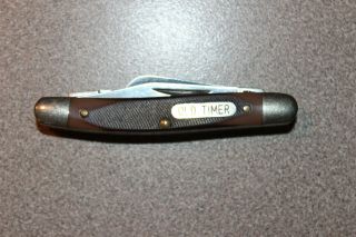 Vintage Schrade Usa " Old Timer " Jr.  Folding Pocket Knife 1080t 3 Steel Blades