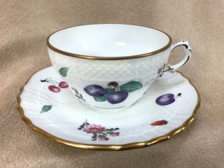 Richard Ginori Tea Cup And Saucer Italy Fruit Flowers Bone China Vintage