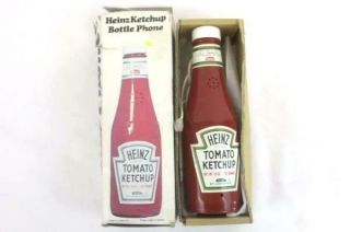 Vintage 1984 Heinz Tomato Ketchup Bottle Novelty Telephone Push Button Boxed