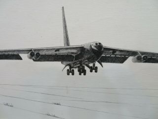 B 52 Stratofortress Pen & Ink on Canvas 13 X 4 X 24 Vintage 1982 creation 2