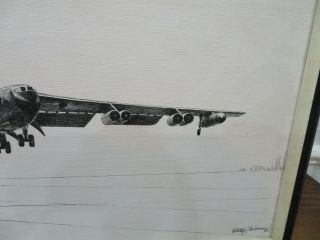 B 52 Stratofortress Pen & Ink on Canvas 13 X 4 X 24 Vintage 1982 creation 3