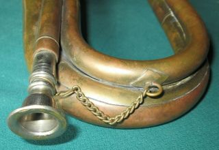 Vintage 11 Inch Brass Bugle with Copper Fittings 3