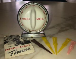 Vintage Mirro Matic Cooking Kitchen Timer Bell Alarm Temp Picks & Paperwork