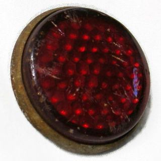 Vintage Red Glass Bicycle Reflector 1 - 3/4 Inch