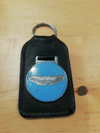 Vintage Aston Martin Leather & Enamel Key Ring