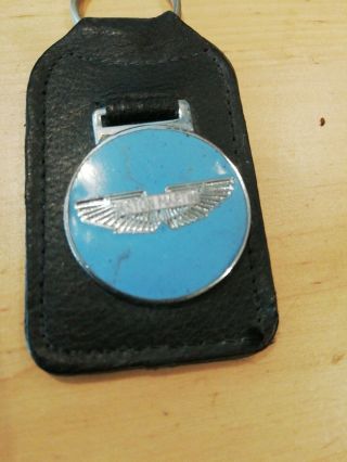 Vintage Aston Martin Leather & Enamel Key Ring 5