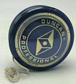 Vintage Duncan Professional Slim Line Yo - Yo In Dark Blue Diamond