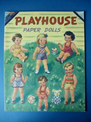 Vintage 1940s Playhouse Paper Dolls Book Samuel Lowe 1057 Uncut