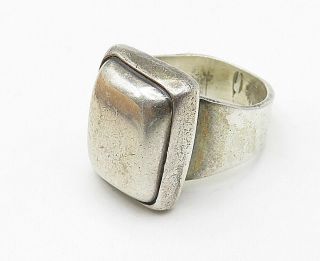 MEXICO 925 Sterling Silver - Vintage Smooth Square Detailed Band Sz 7 - R9761 5