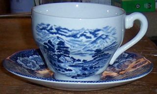 Vintage Royal Warwick Lochs Of Scotland Blue And White Loch Duich Cup/saucer