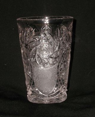 Antique Vintage Clear Cut Crystal Tumbler 5 " Tall No Chips Cracks