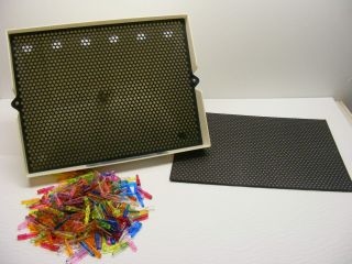 Vintage Lite Brite With 8 Sheets,  Over 300 Pegs