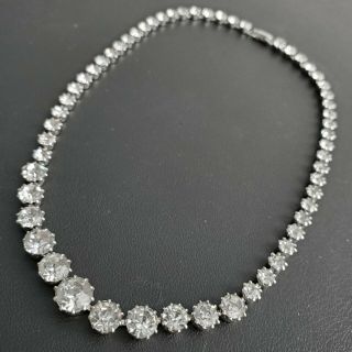 Signed E.  B.  Engel Brothers Vintage Mid Century Graduated Crystal Necklace P180