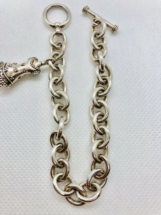 Vintage Sterling Silver Toggle Bracelet With 3D Dress Charm 7.  5” Well Made 2
