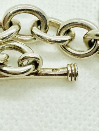 Vintage Sterling Silver Toggle Bracelet With 3D Dress Charm 7.  5” Well Made 7