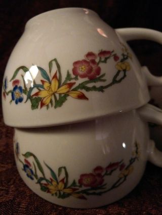 3 Vintage SYRACUSE CHINA Restaurant Ware Diner Coffee Cups Floral USA 3