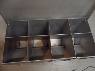 Vintage Industrial Metal Cabinet / Box with hinged lid / Storage Organizer Bins 3