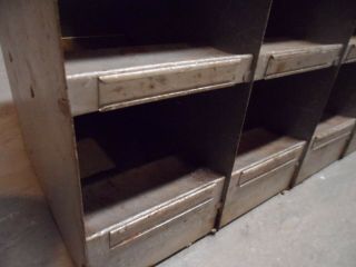 Vintage Industrial Metal Cabinet / Box with hinged lid / Storage Organizer Bins 4