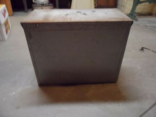 Vintage Industrial Metal Cabinet / Box with hinged lid / Storage Organizer Bins 6