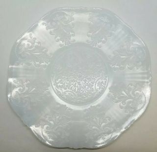 Vtg Macbeth Evans American Sweetheart Embossed Monax Glass Platter Plate Opaque