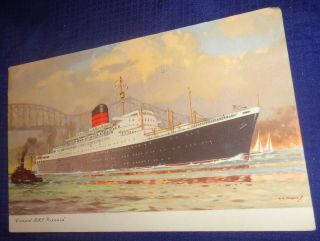 Se1017 Vtg Postcard Cunard R.  M.  S.  Saxonia Ocean Liner Ship Smith Markham On 1967