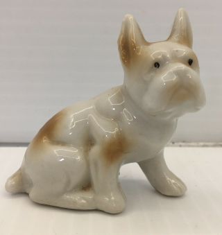 Vintage Porcelain French Bulldog Sitting Figurine Japan Frenchie
