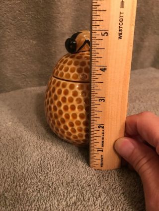 Vintage Bee Hive Honey Pot Jar Ceramic Made in Portugal 2