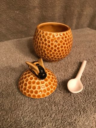 Vintage Bee Hive Honey Pot Jar Ceramic Made in Portugal 4