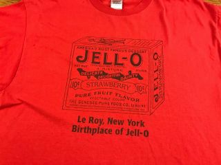 Vintage Jello Le Roy York Birthplace Of Jell - O T Shirt Adult Xl Flaws