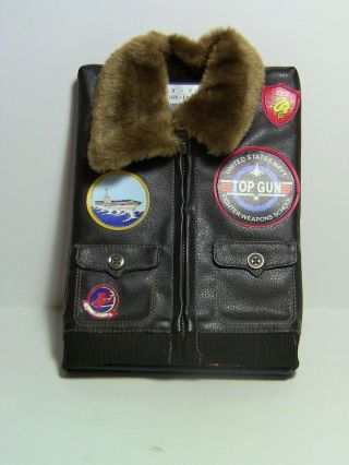 Vintage Top Gun Faux Leather Flight Jacket & Collector 