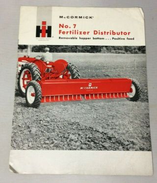 Vintage Ih Mccormick No.  7 Fertilizer Distributor Brochure Cr - 1028i 8 Pages